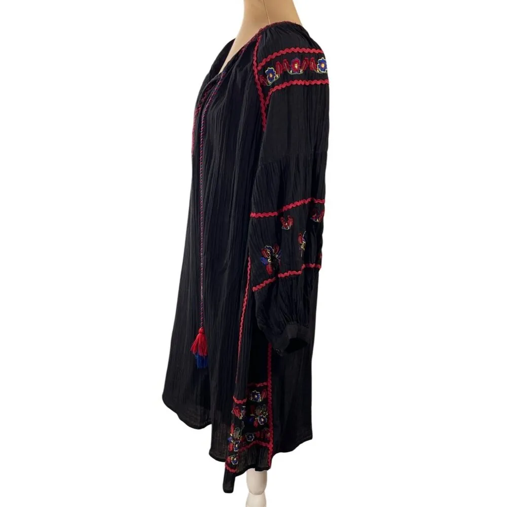 Anthropologie Velvet Graham and Spencer Loane Embroidered Peasant Dress XL (READ - Image 2