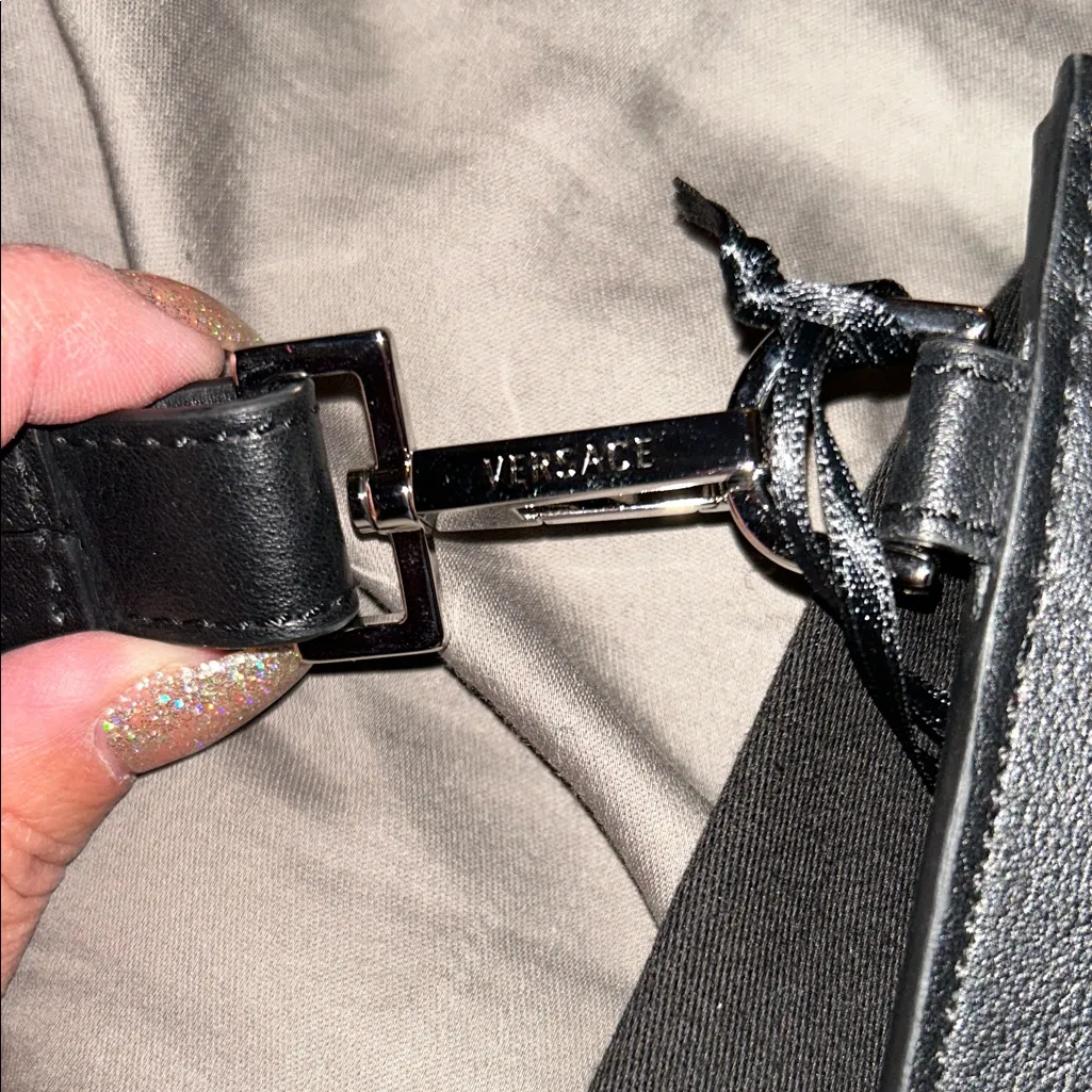 Versace  Black Medusa Pouch with Silver Accents - Image 10