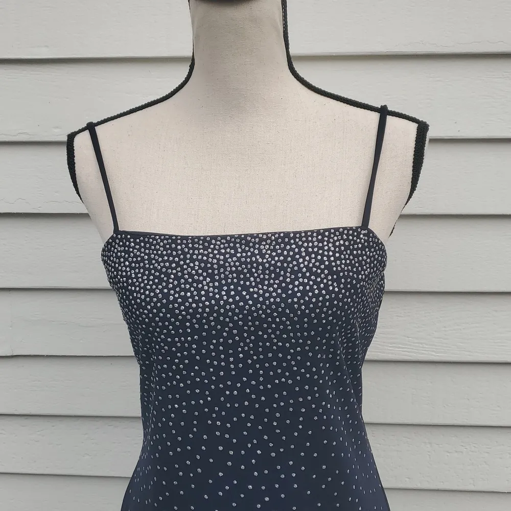 City Triangles Y2K  Sparkle Spaghetti Strap Dress | Blue Spaghetti Strap Dress - Image 3