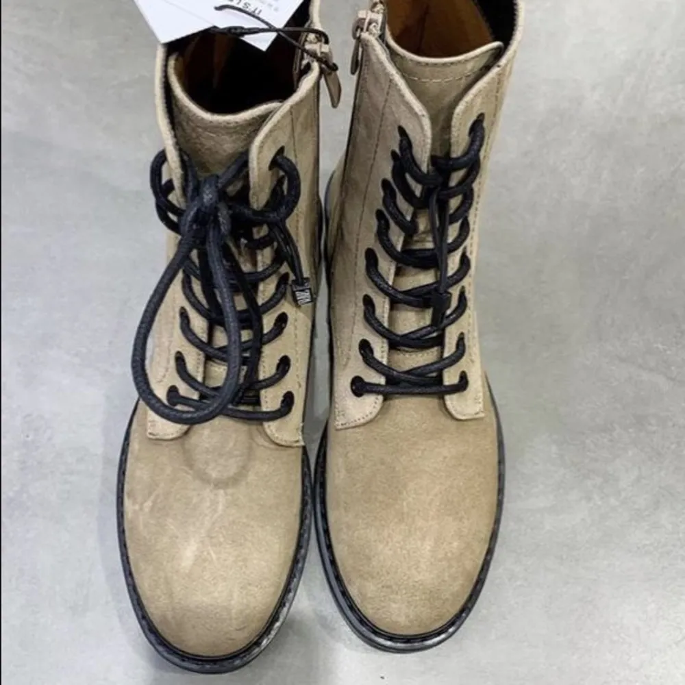 Zara FLAT SPLIT LEATHER SUADE HIGH TOPS BOOTS Size 6.5/37 NEW - Image 6