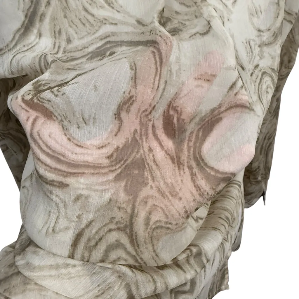 Chico's Blouse Size XL Beige Brown Marble Print - Image 6