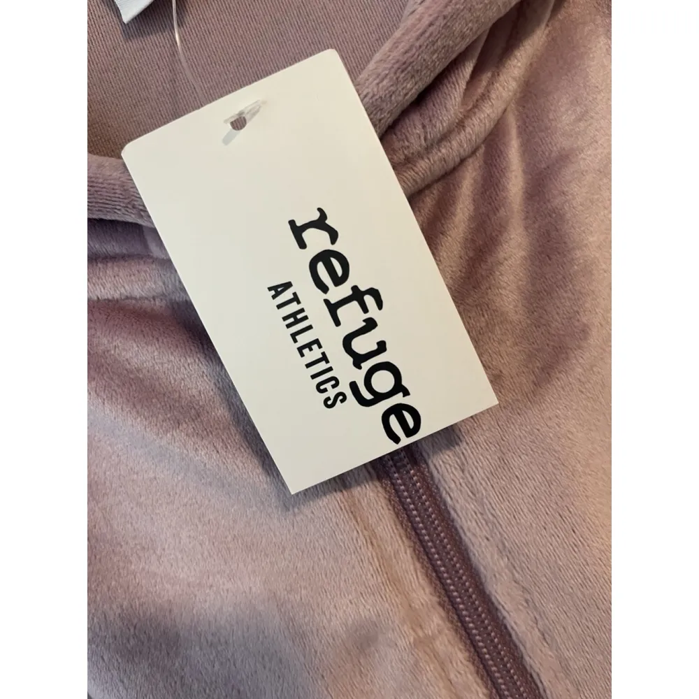 Refuge Hoodie Jacket Womens L Purple Velour Velvet Full Zip Rinestone REBEL NWT - Image 10
