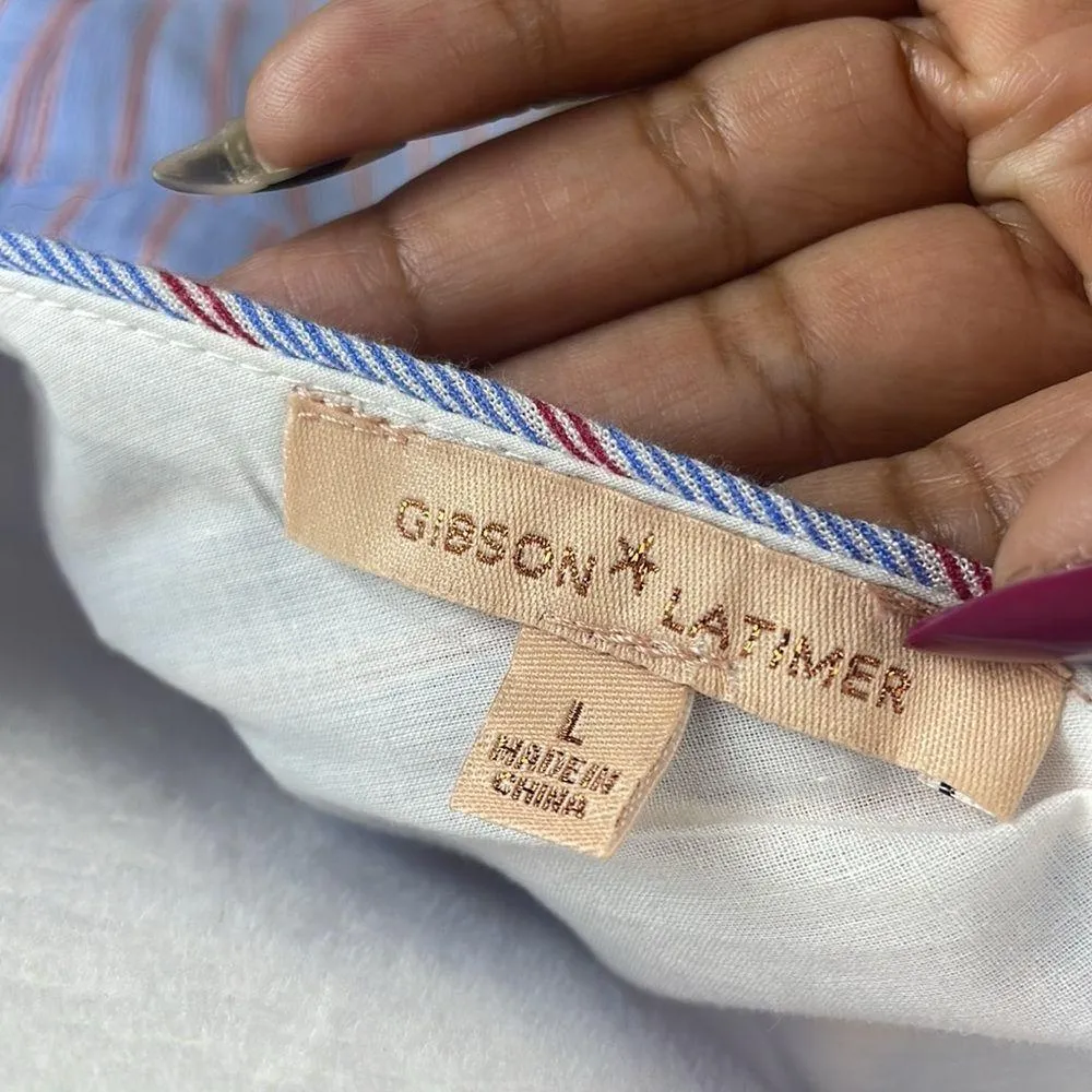 NWT Gibson Latimer Blue and White Cut Out Pleated Sundress - Image 7