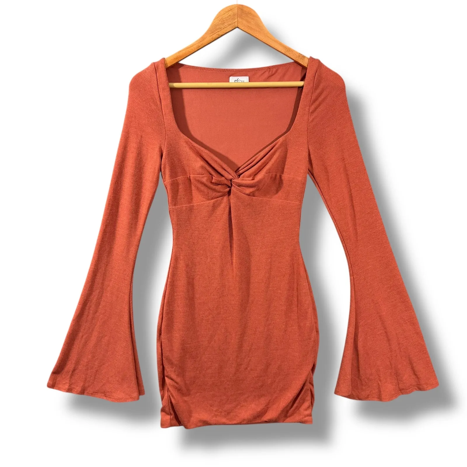 Oh Polly "Wildest Dreams" Mini Dress in Rust Orange, Long Sleeve Mini Dress US 4 - Image 11
