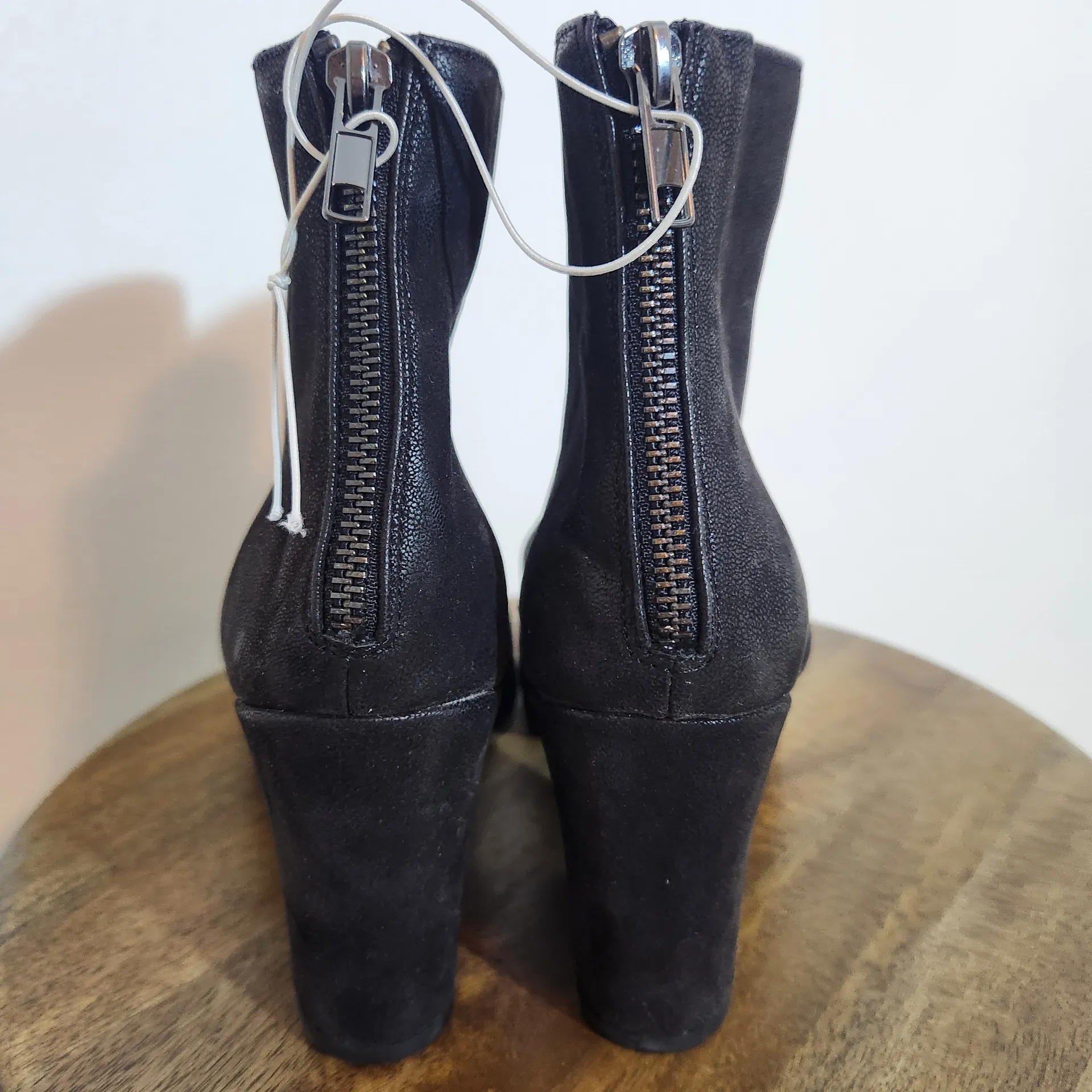 MIA Black Ankle Boots Size 10 MIA Black Faux Leather Heeled Boots - Image 5