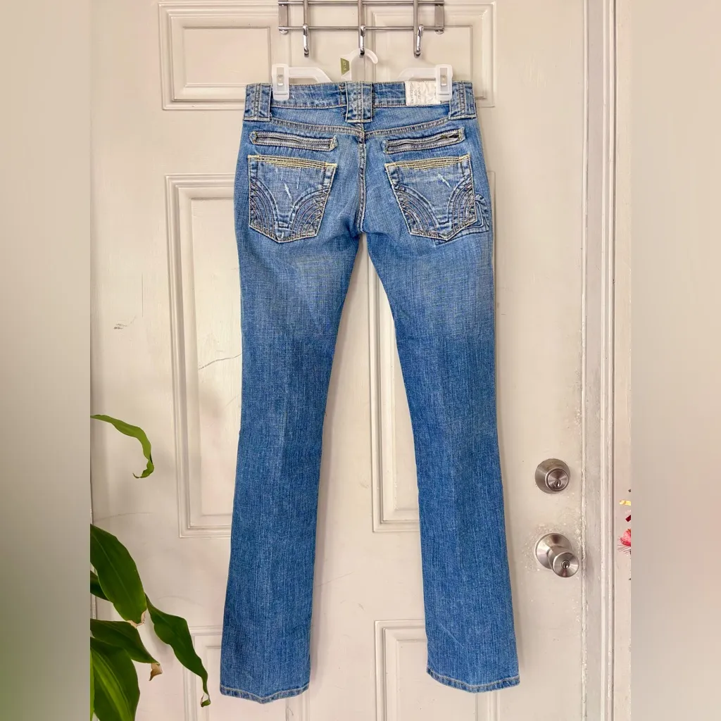 Taverniti So Jeans Denim 28 Women's Sacha Straight Stretch Medium Wash Y2K 2000 Blue - Image 3