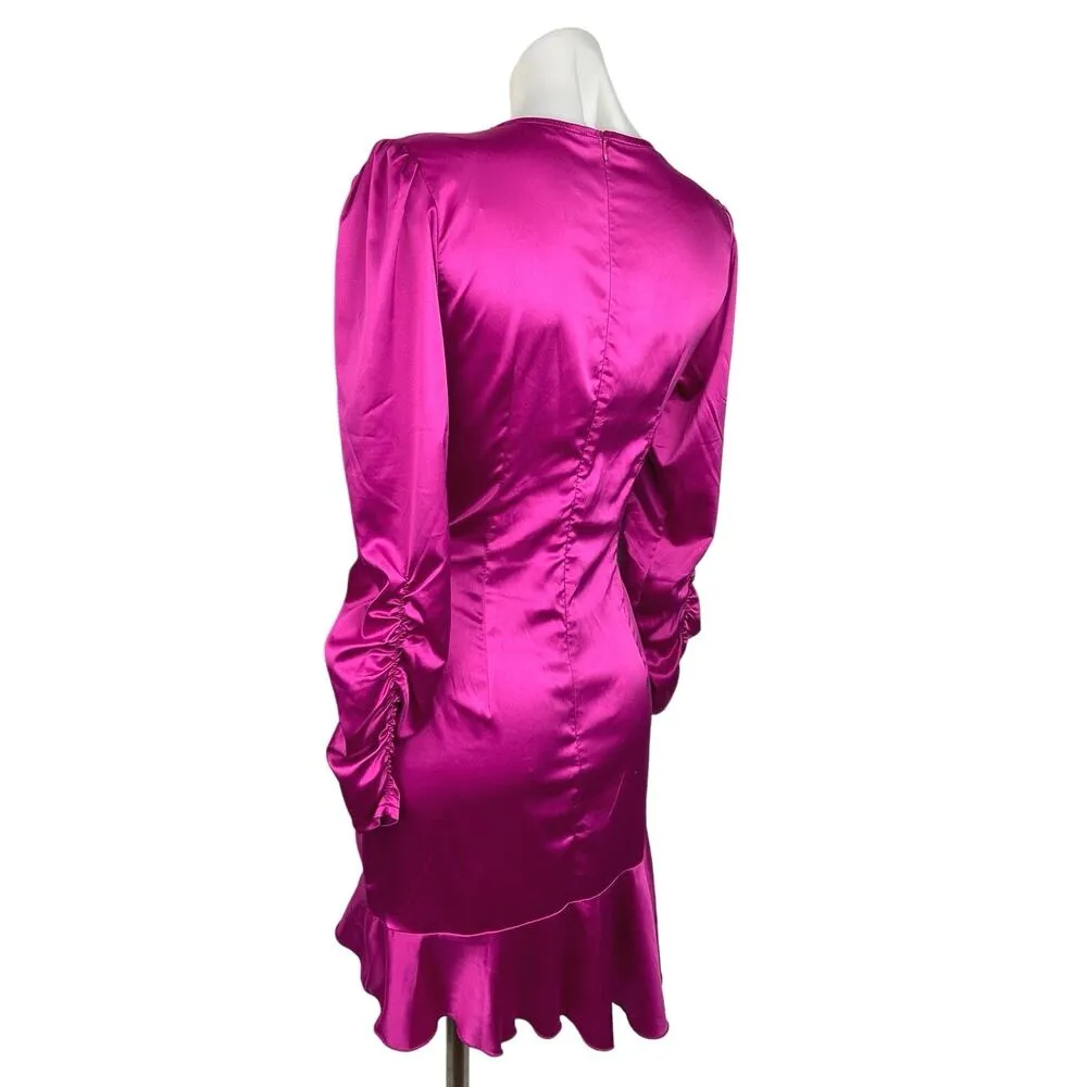 Glamaker Pink Satin Silk Long Sleeve Cut - Image 9