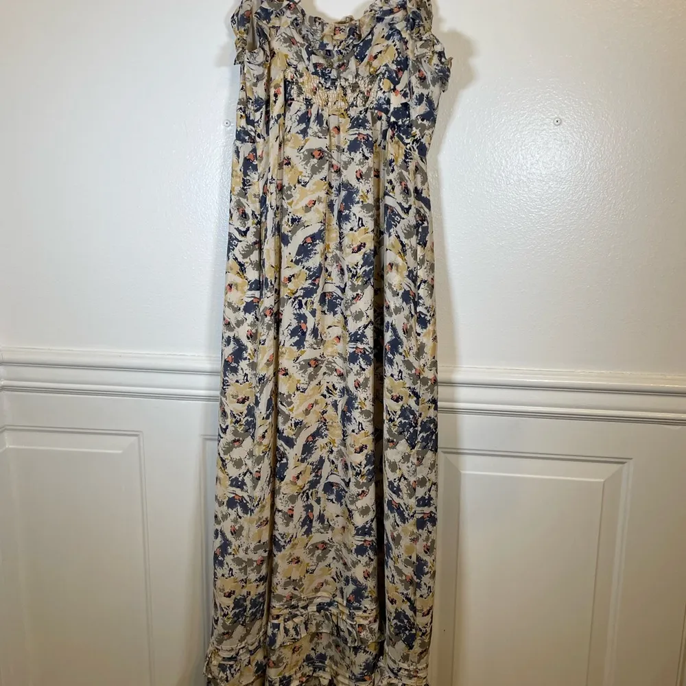 Moulinette Soeurs For Anthropologie Hydrangea Petals Maxi Floral Silk Dress Sz 6 - Image 4