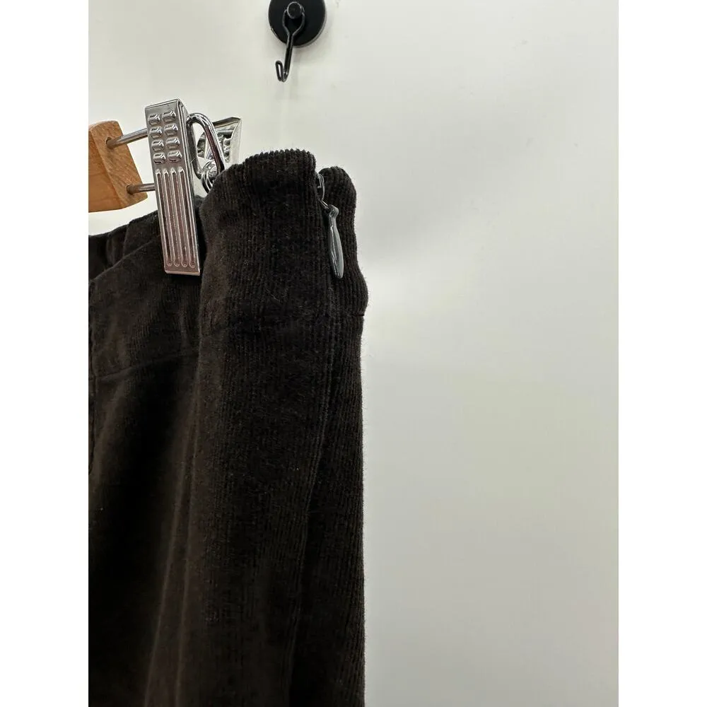 J. Jill Dark Brown Corduroy Cotton Blend Side Zip Pants Women's Size 12 - Image 7