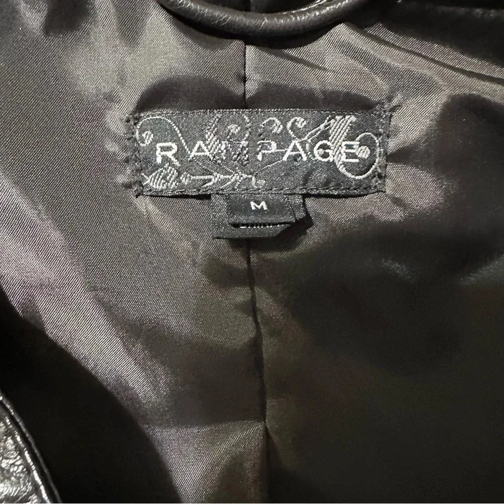 Rampage women's size small brown faux leather cropped moto jacket - Image 4