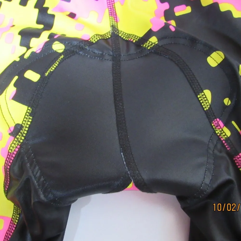 new Epix Shorts XXL Cycling Racing Padded Stretch Black pink yellow the cure - Image 3