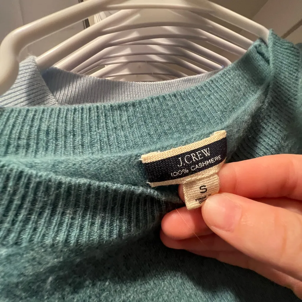 Teal J Crew Cashmere Sweater - Image 2