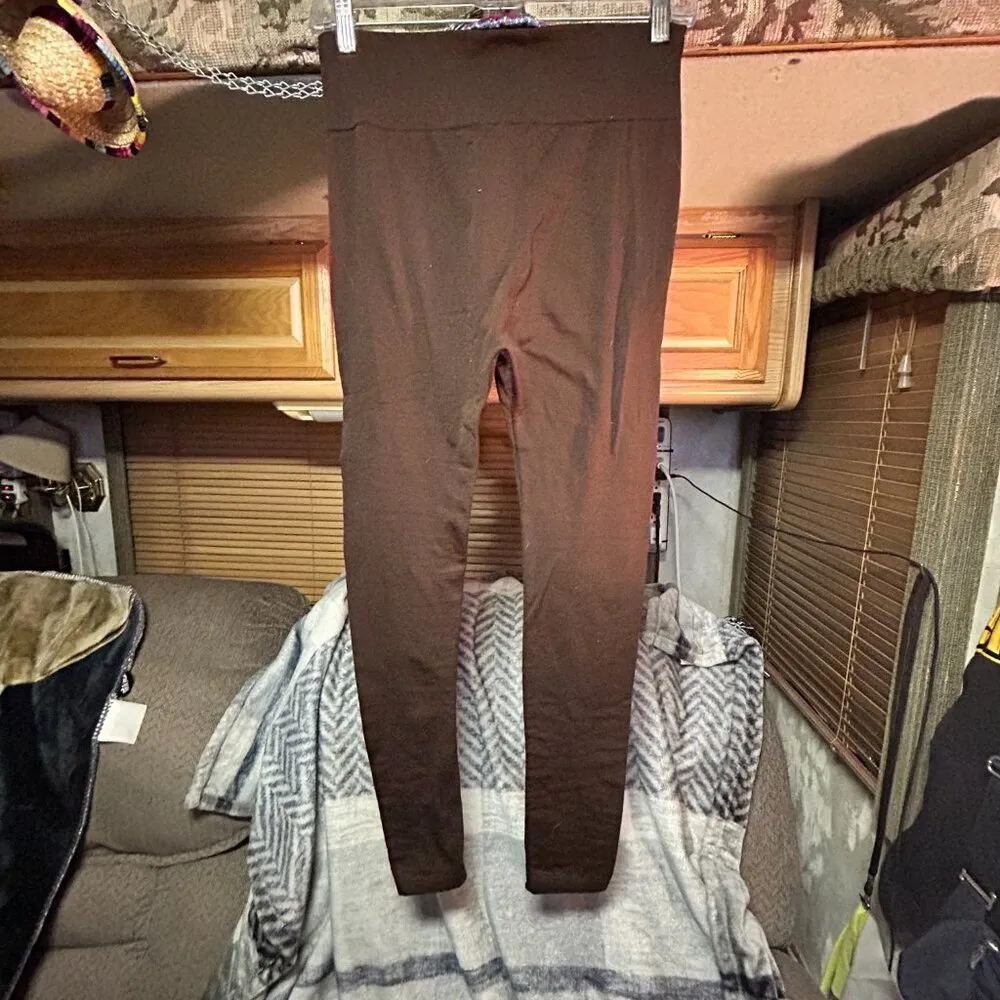 New Mix Brown Spa Leggings - One Size - Image 2