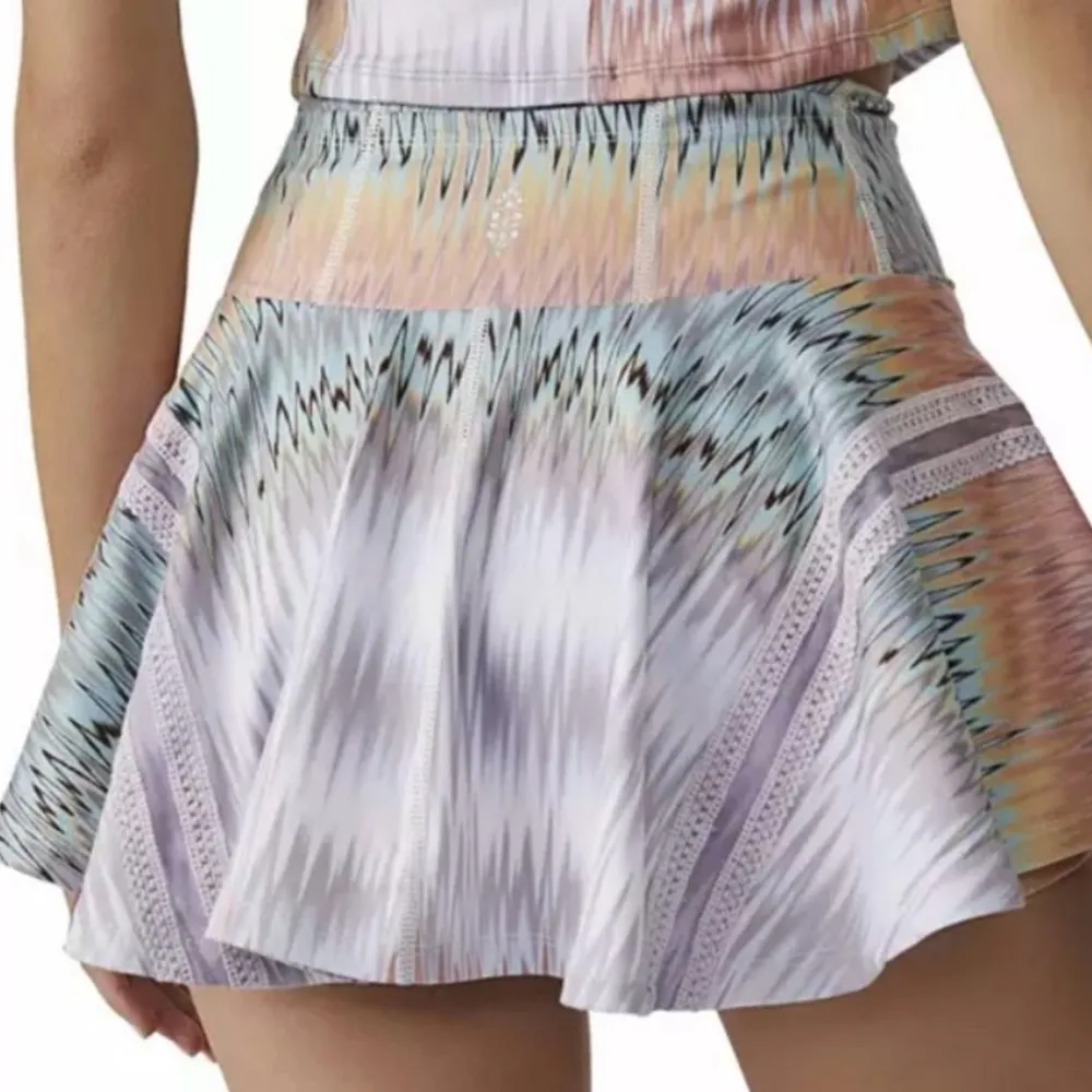 Free People Movement Pleats And Thank You‎ Printed Skort Sunspace Large Purple - Image 3