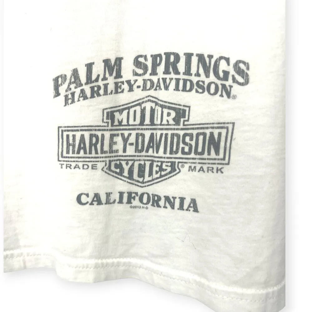Harley Davidson | XL | *Vintage Long Sleeve V-neck Tee T-shirt 2014 Palm Springs - Image 4