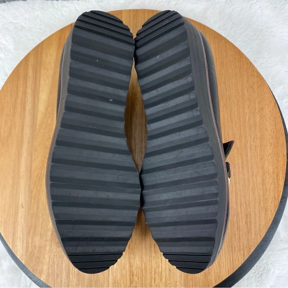 Aldo Yolanda Wedge Heel Slip On Loafer Shoes‎ Black 9 Preppy Classic - Image 9