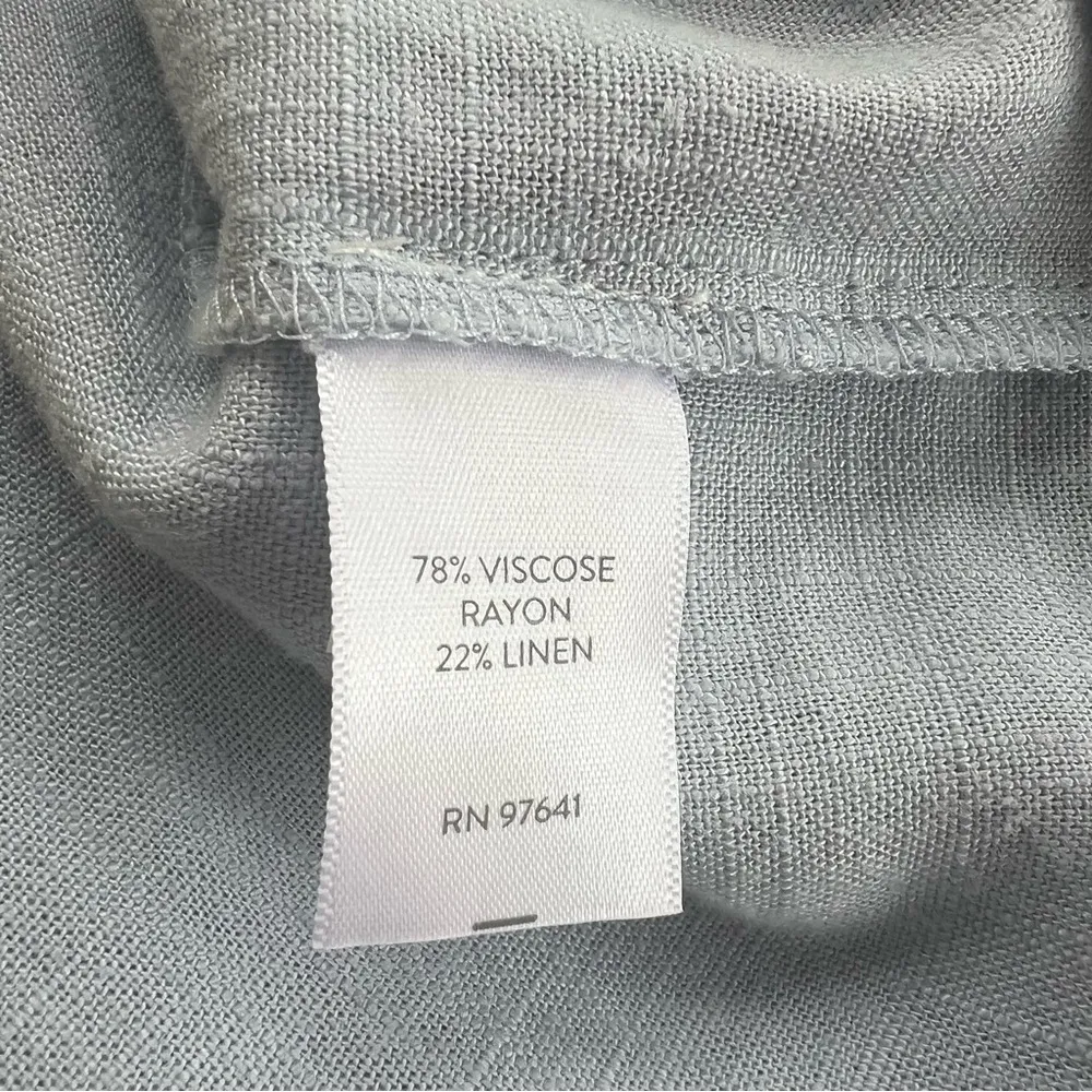 J. Jill Dress Lagenlook Linen Blend Shift Blue XS Casual Vacation Brunch Office - Image 14