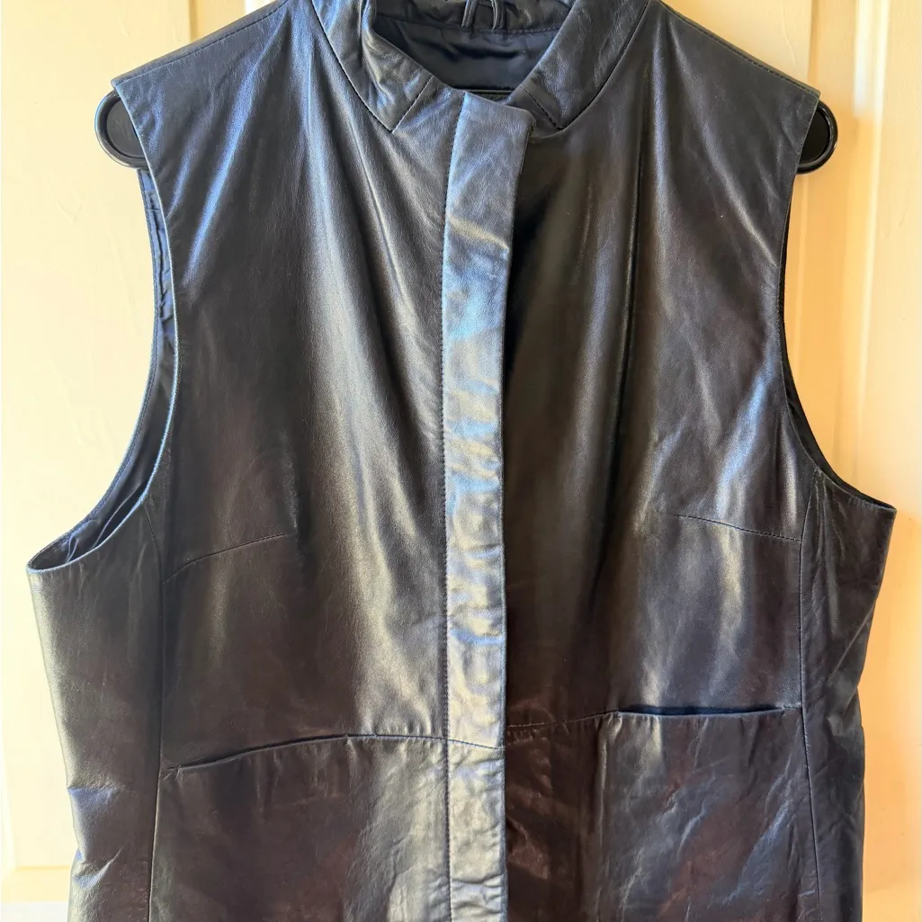 Coldwater Creek Black Leather Vest - Image 3