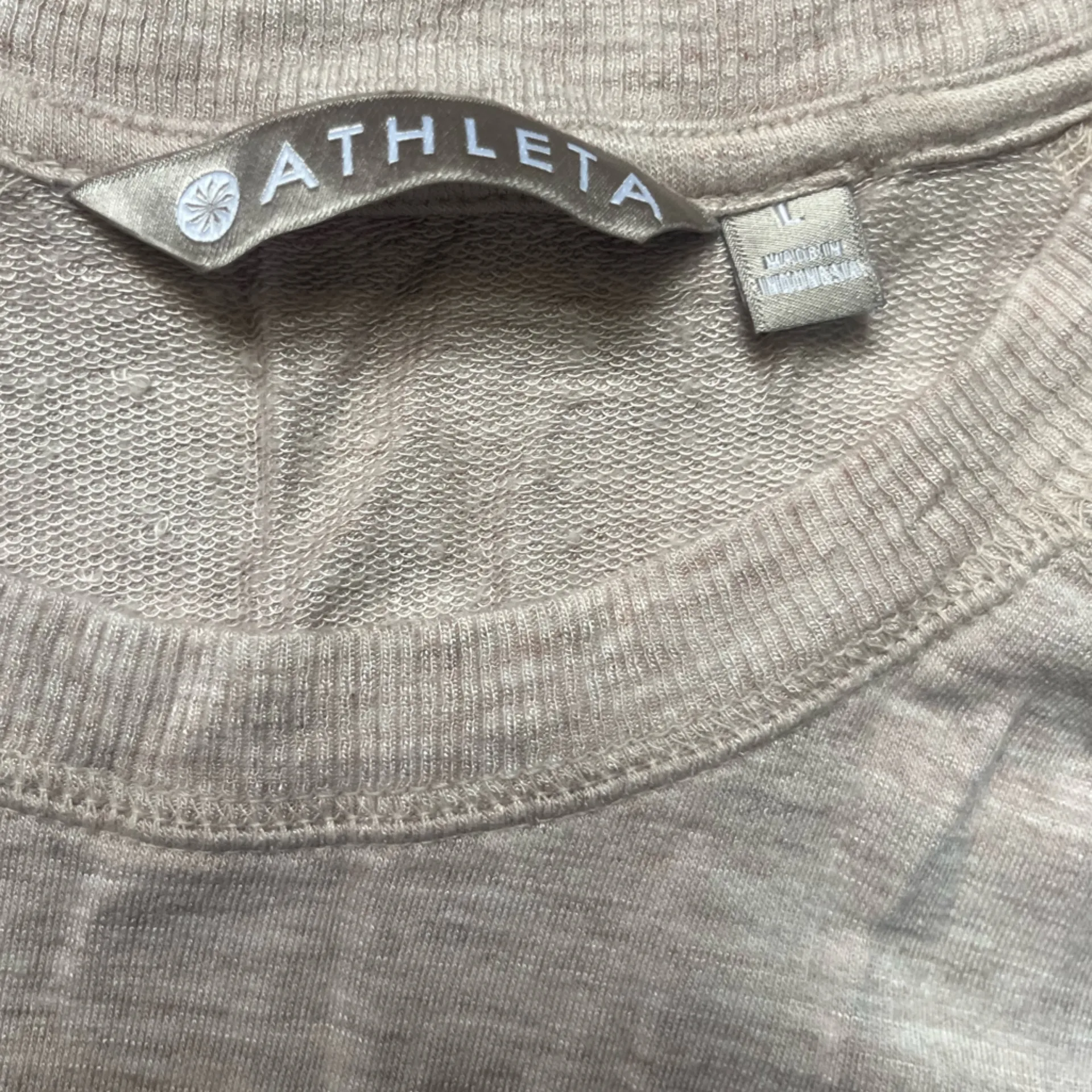 Athleta Dusty Pink Long Sleeves Crossover Hem Soft Comfy Sweatshirt Size L Yoga - Image 3