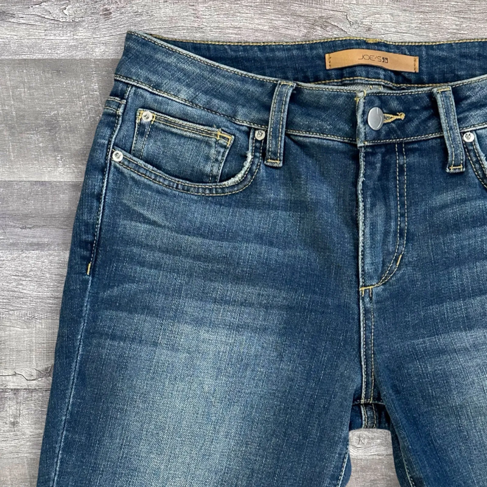 Joes The Icon Skinny Ankle Jean Womens 27 (30X28) Mid Rise Split Hem Embellished - Image 2