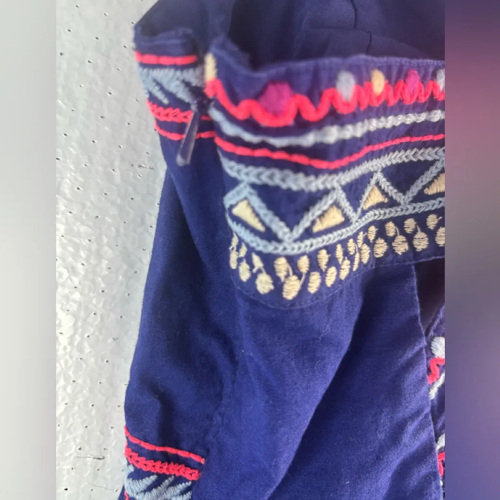 American Eagle Outfitters XS Embroidered Tunic Top in Blue & Pink - Image 5