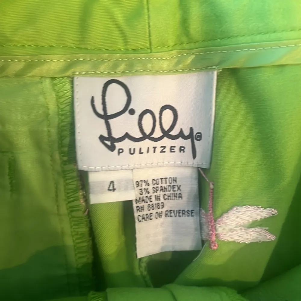 Lilly Pulitzer Vintage White Label Embroidered Dragonfly Capris Pants 4 EUC - Image 2