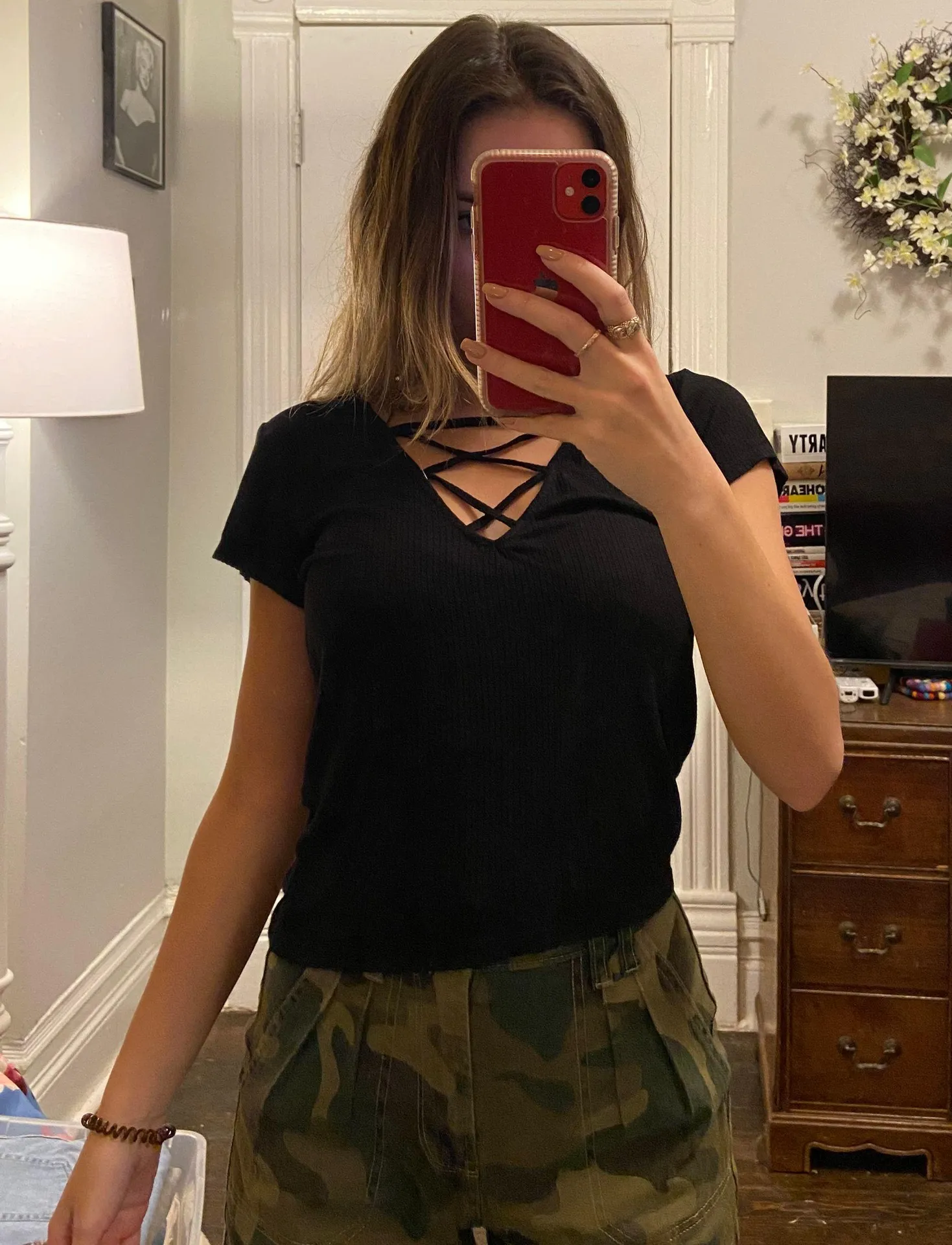 Black Ribbed Tee - Image 3