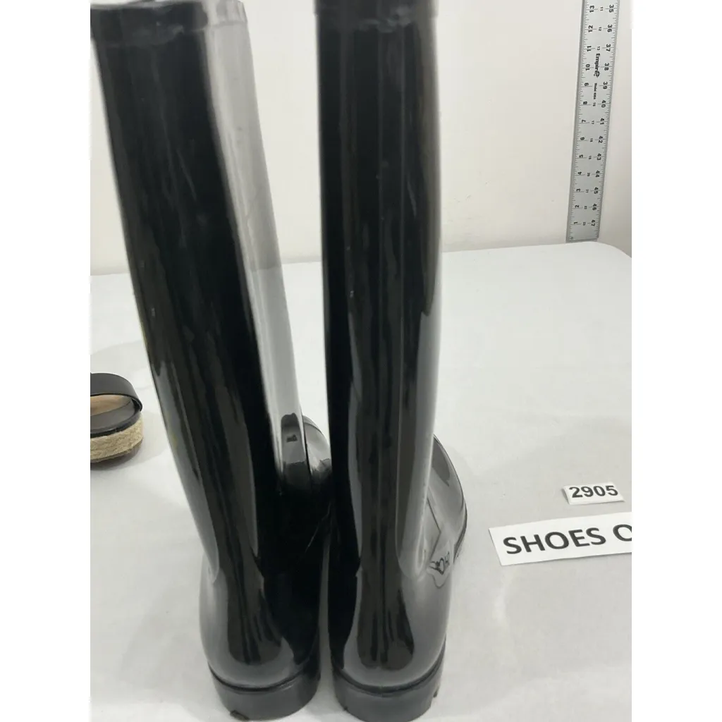 Womans Time & Tru Size 8 Pull On Black Rubber Tall Rain Boots NWOT - Image 5
