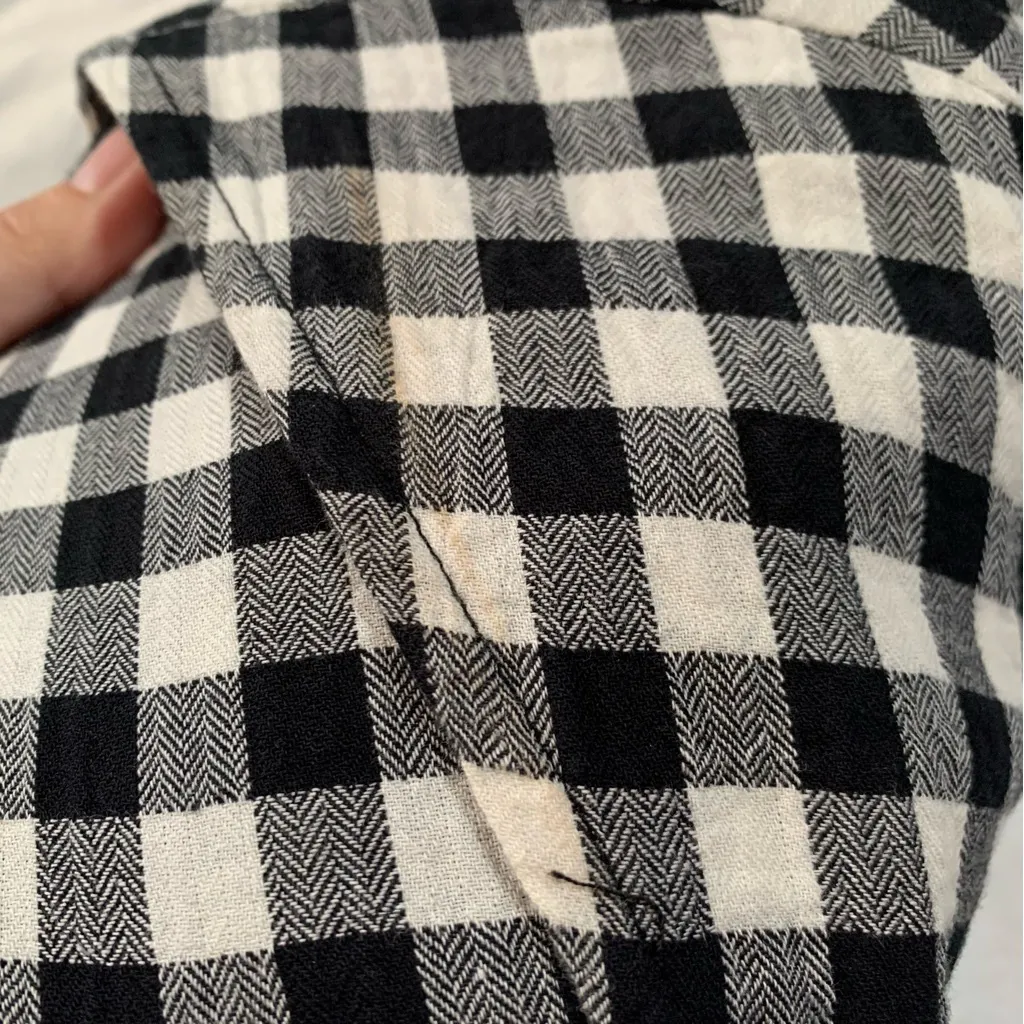 Calme johnny was women's medium Black white gingham dress tiered midi - Image 9