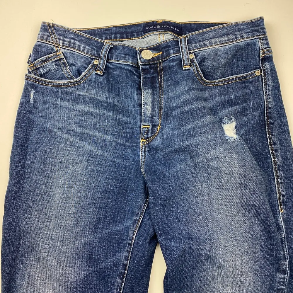 Rock & Republic Kaia Distressed Denim Jean Size 12 - Image 4