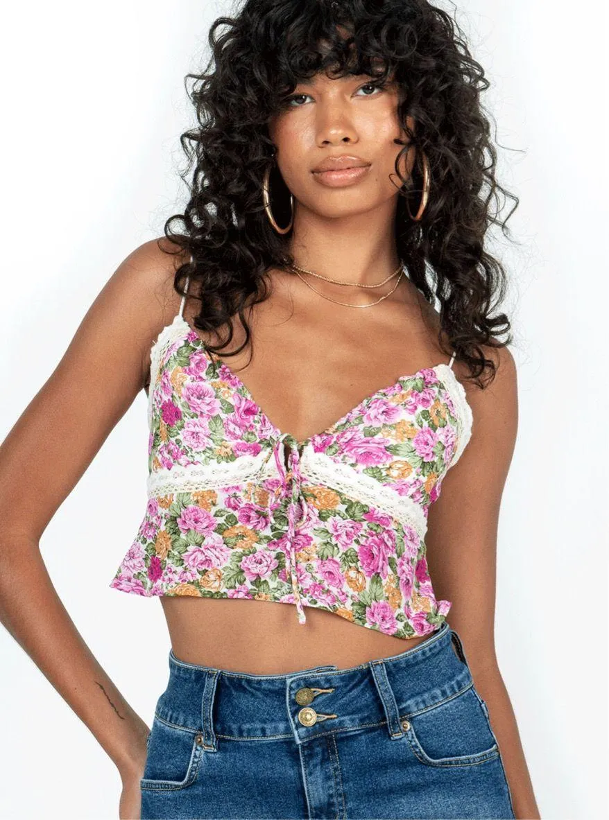 Emilee Top Pink Floral Princess Polly - Image 2