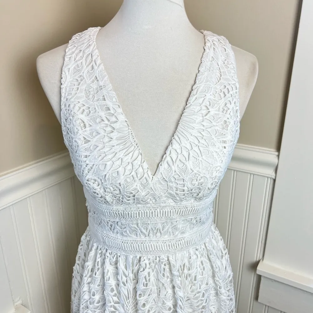 Shoshanna Christabella Dress White Lace Blogger Fave Farm or Beach Wedding Sz 6 - Image 4