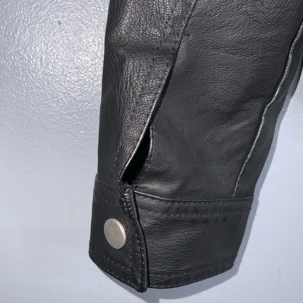 Cato Black Faux Leather Moto Jacket with Zipper Accents XL - Image 5