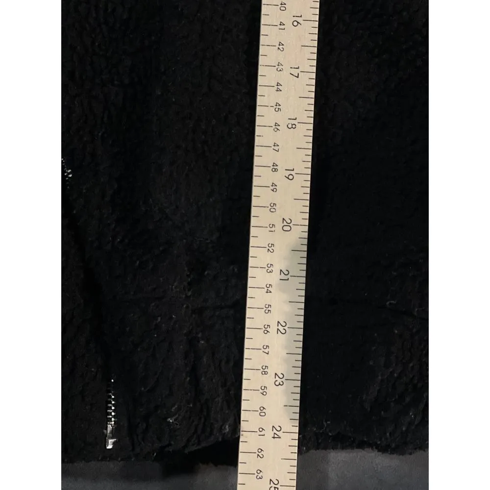 Zara Black Teddy Fleece Jacket Cozy Zip-Up Outerwear Winter‎ Warmth S D-17 - Image 5