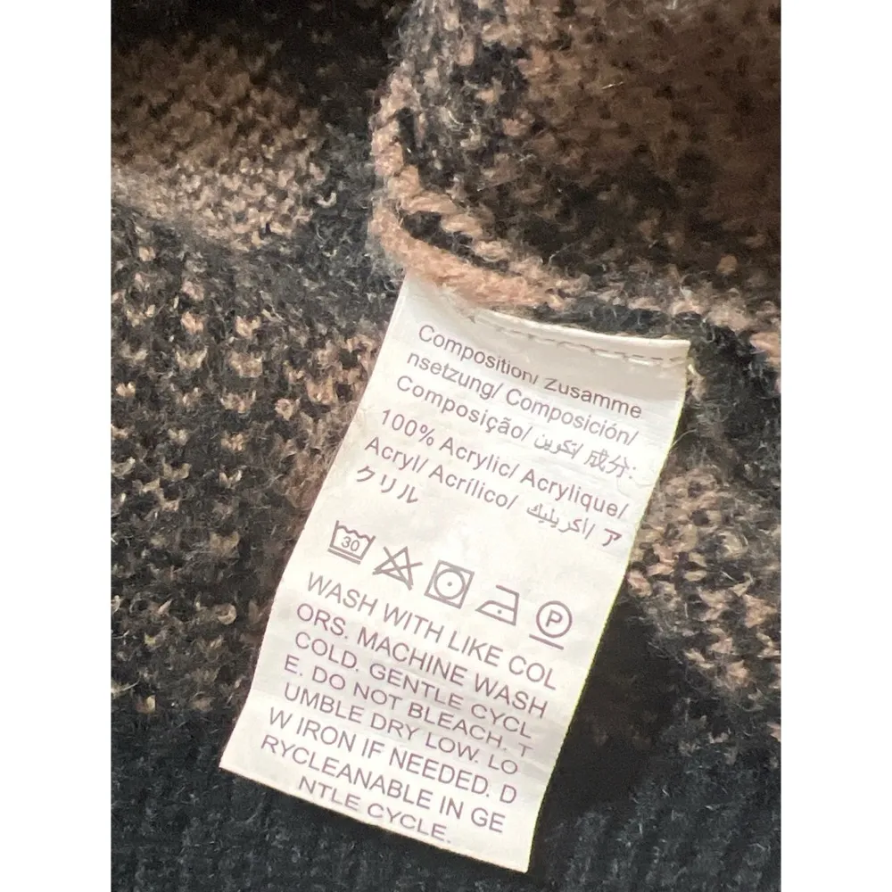 SHEIN Taupe Black Animal Print Long Sleeve Knit Pullover Sweater Sz L Wo… - Image 7