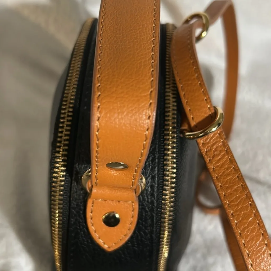 Divina Firenze black Pebbled Leather Convertible Top Handle Backpack Crossbody - Image 14