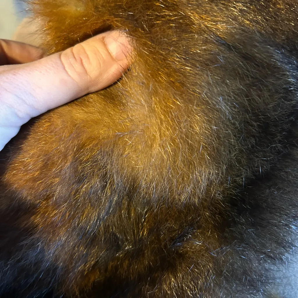 Vintage 1960's Wool Cashmere Coat w/ real mink fur collar women's Med 36" Camel Tan - Image 16