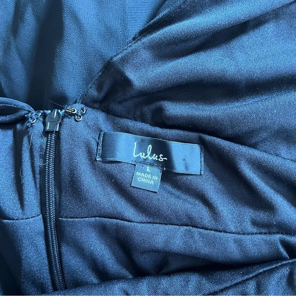 Lulus Heavenly Hues Black Maxi Dress V-Neck Banded Waist Woven Ch… - Image 7