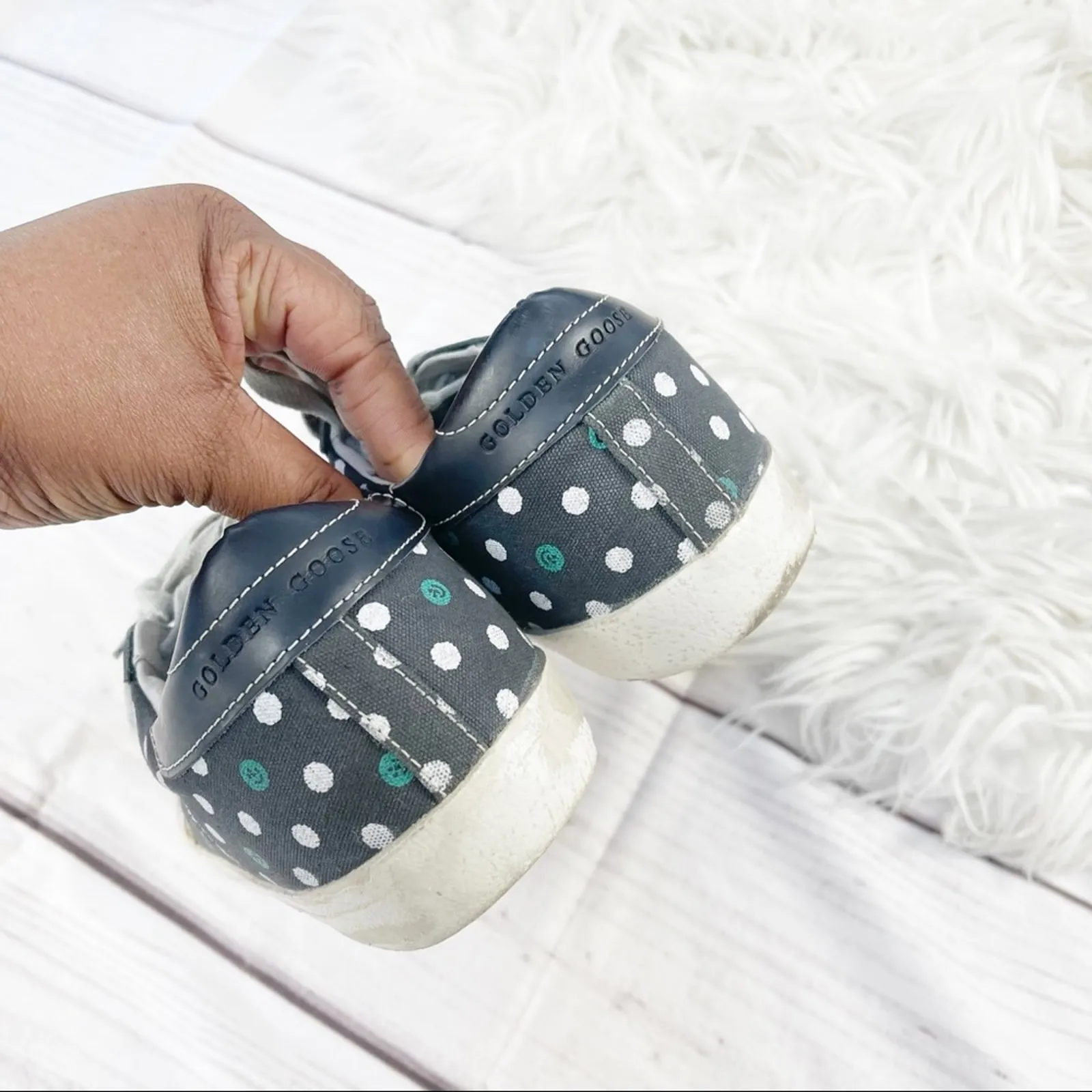 Golden Goose Women's Black Polka Dot Superstar‎ Sneakers Size 39 - Image 5