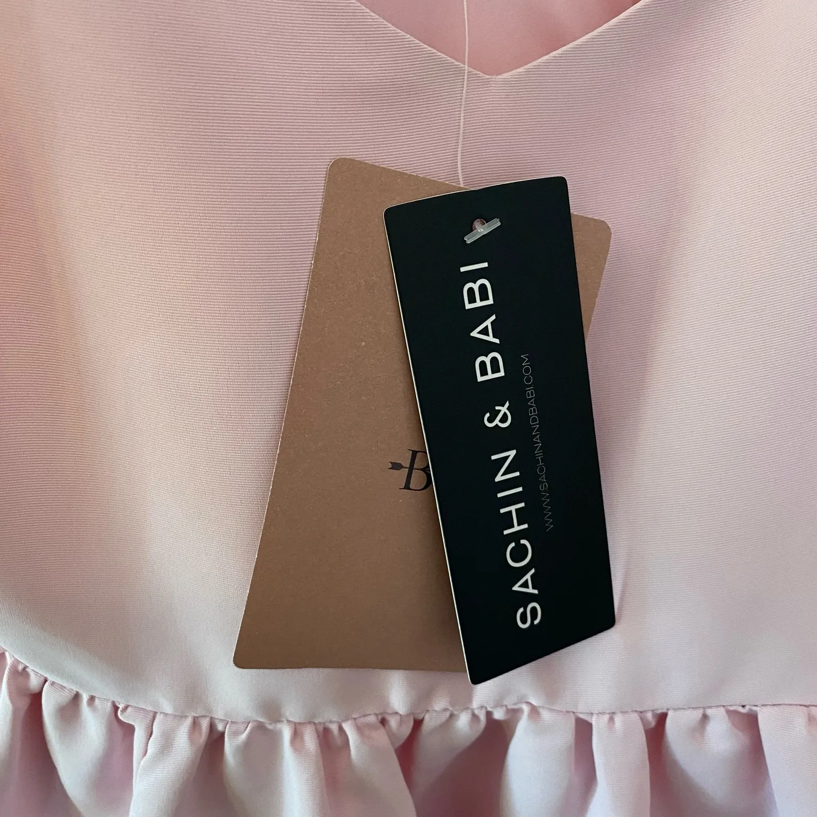 NWT Sachin + Babi Light Pink Bow Sleeveless Formal Long Gown Dress Womens size 4 - Image 7