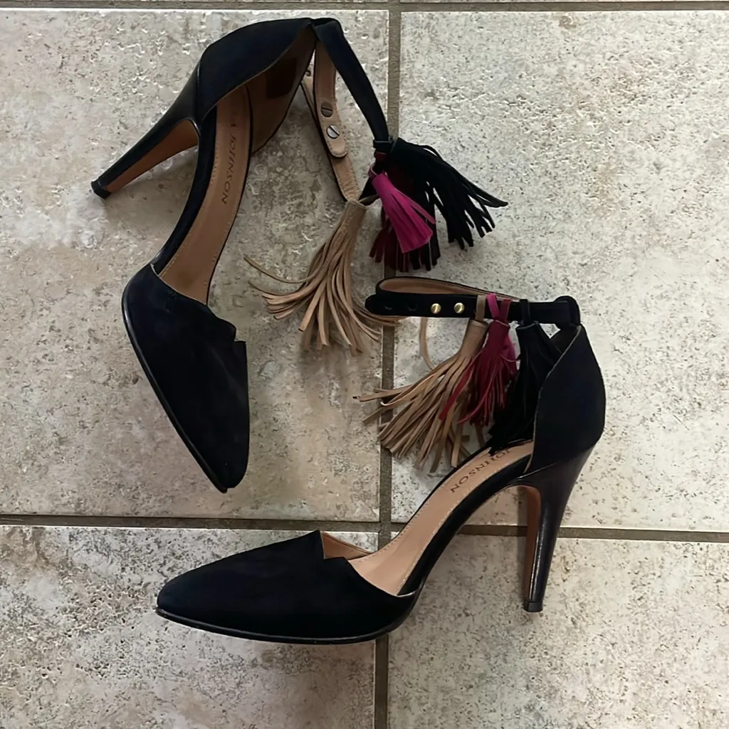 Ulla Johnson Tassel Kiki D'Orsay Suede Pumps Black - Image 3