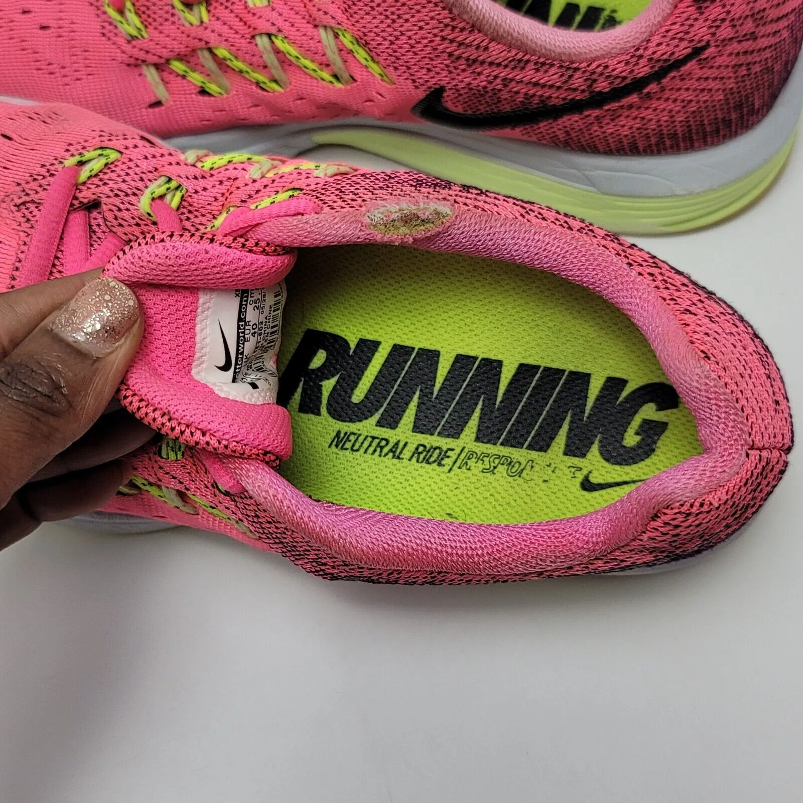 Nike Womens Pink Green Zoom Vomero 10 717441-608 Lace Up Athletic Shoes Size 8.5 - Image 10