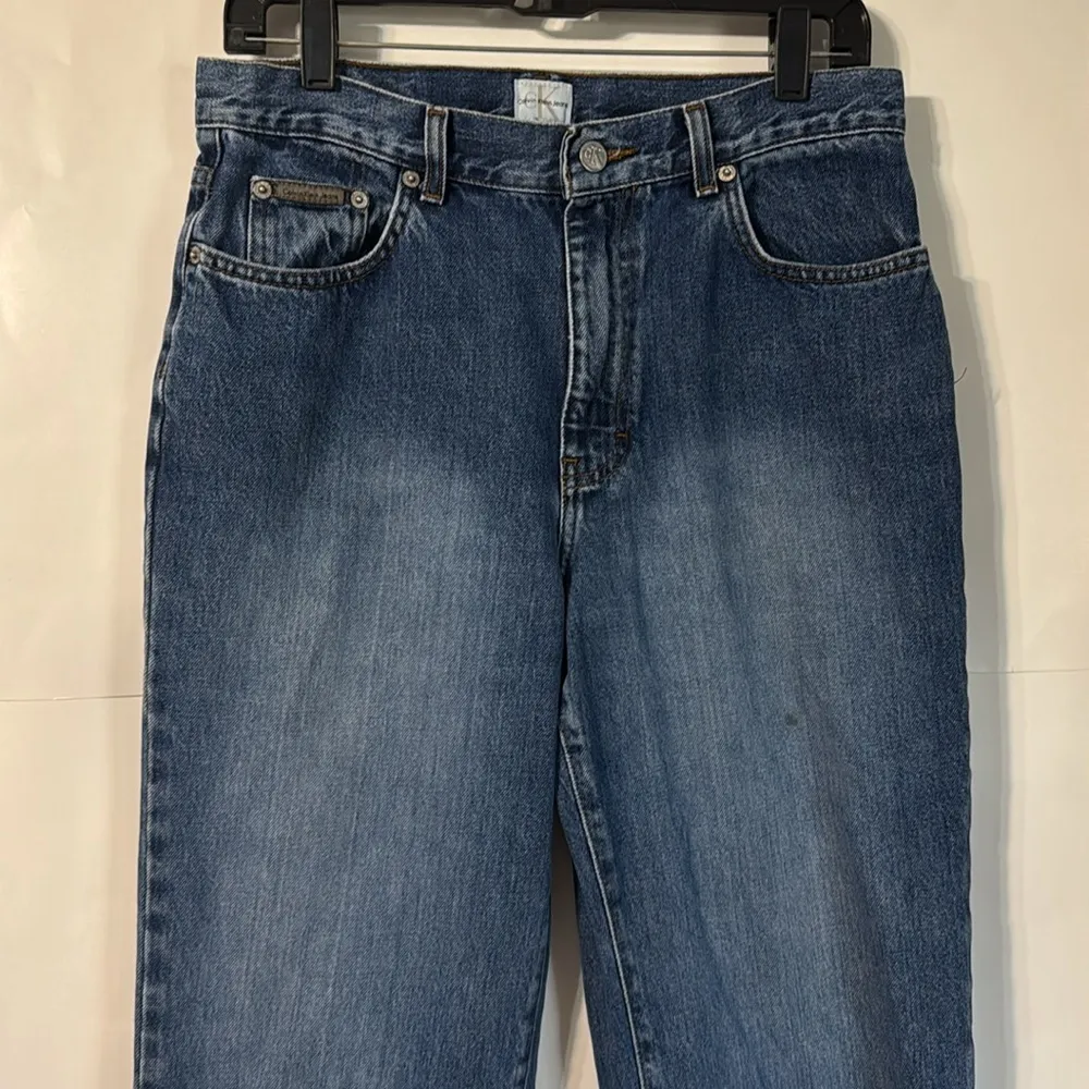 Women’s Calvin Klein Vintage 90s High Rise Easy Fit Jean Dark Sandblast Size 10 - Image 5
