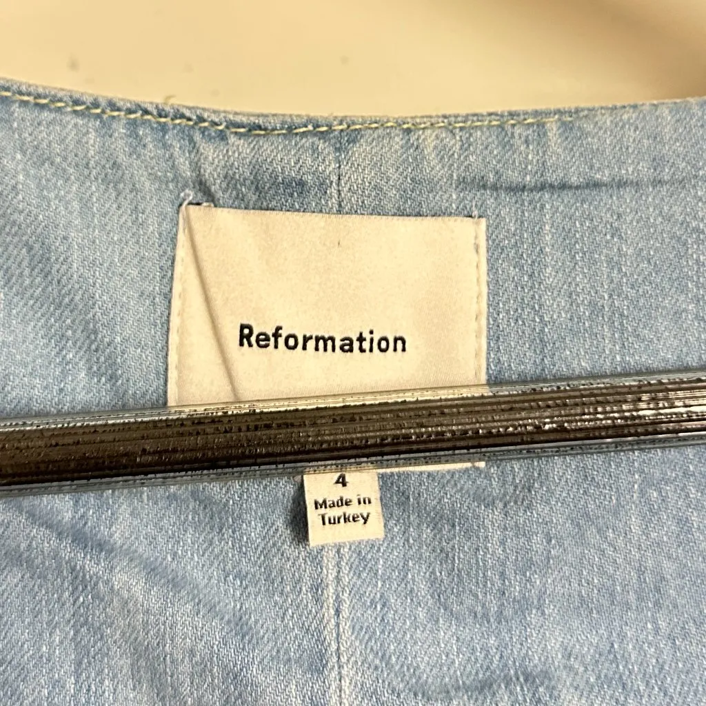 REFORMATION Sebastien Denim Midi Dress in Savannah Size US 4 NWT - Image 6