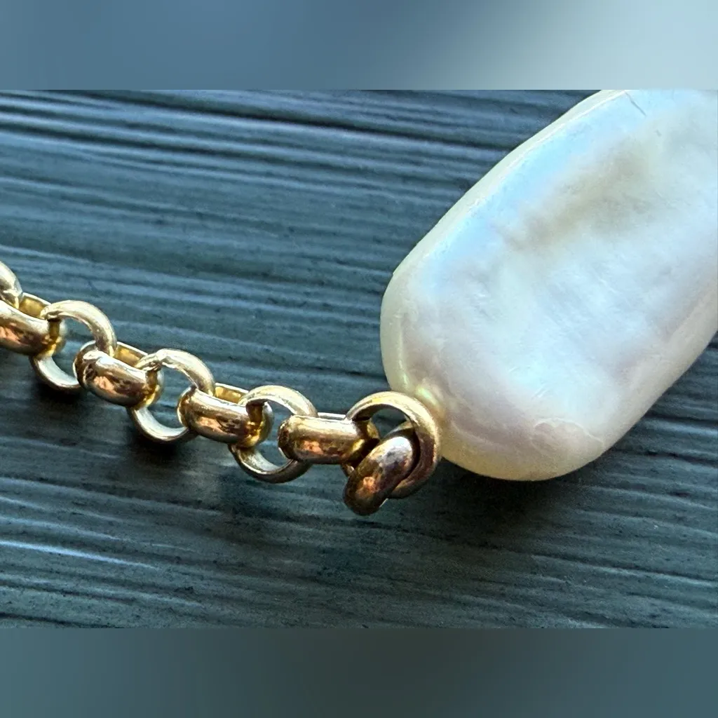 Monica Vinader Biwa Pearl Bracelet Yellow Gold Vermeil - Image 4