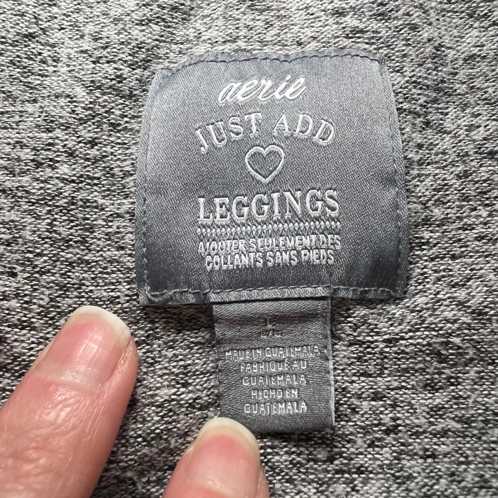 Aerie Cold Shoulder Long Sleeve Tunic Top "Just Add Leggings" Gray Womens Large‎ - Image 2