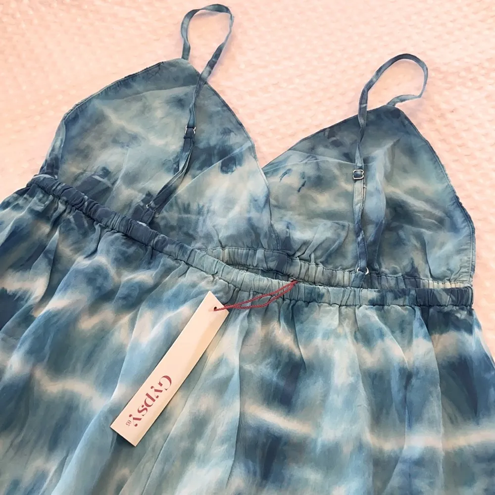 Gypsy 05 NEW!  Silk Mini Sun Dress Small Turquoise - Image 10