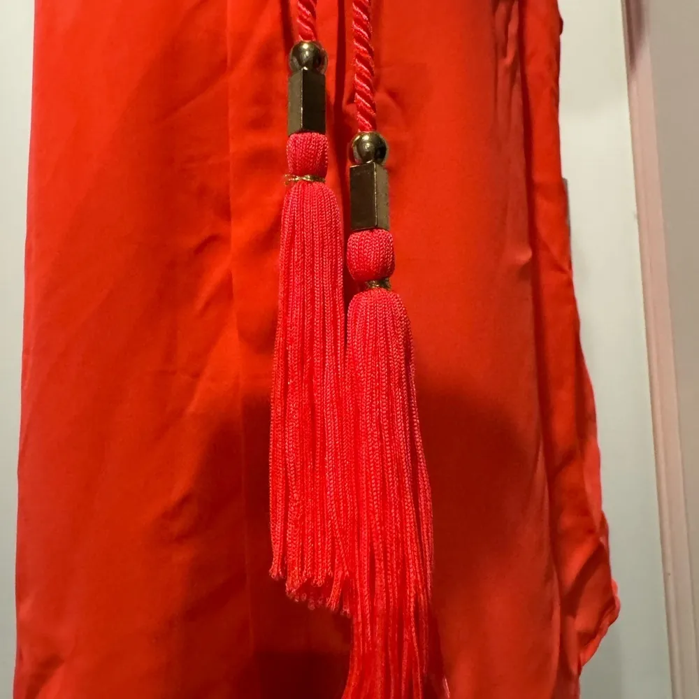 NWT Meraki Neon Orange Tassel Sleeveless Top Size S Festival Beach Summer - Image 4