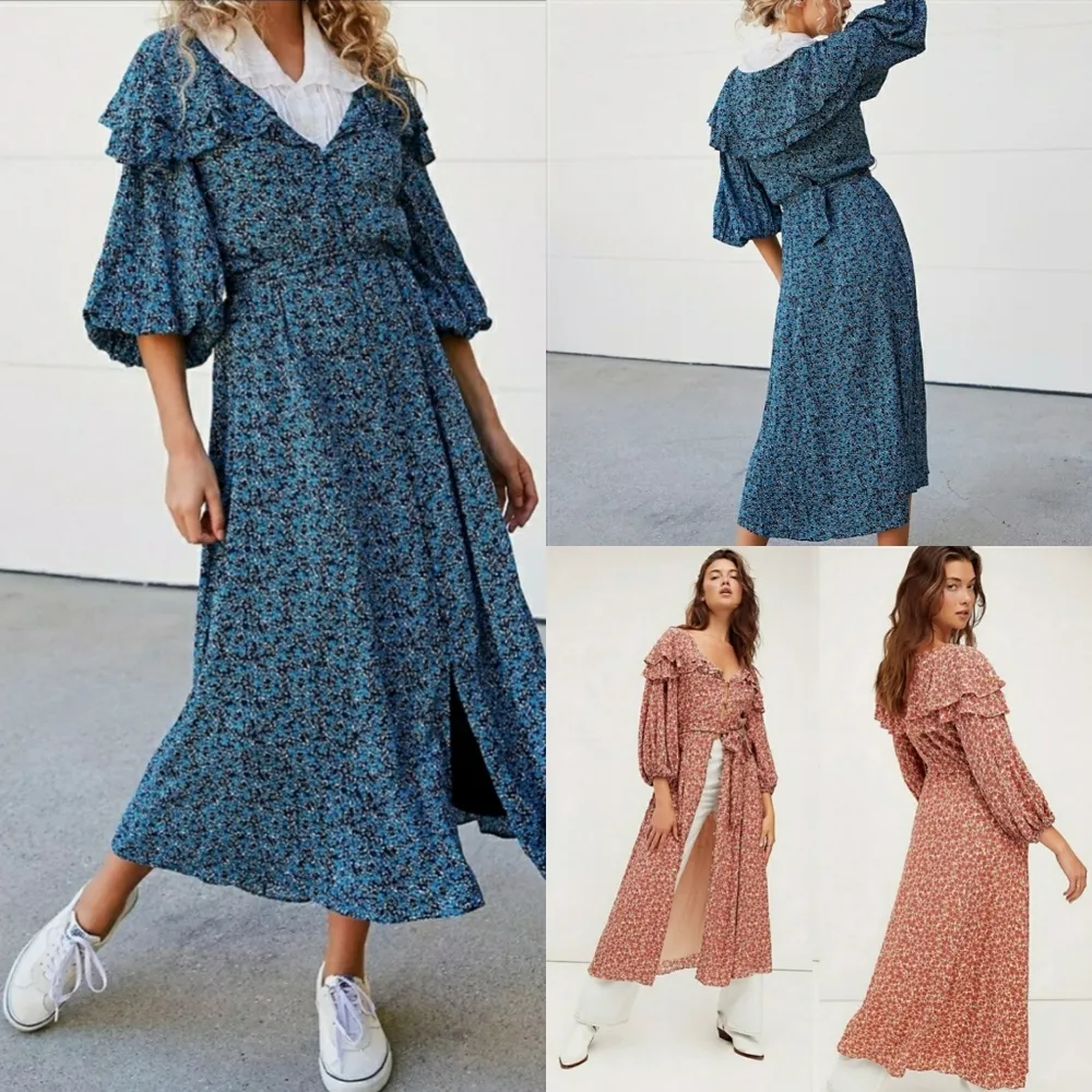 💯%Free people Float On A Sunbeam Midi Dres - Image 11