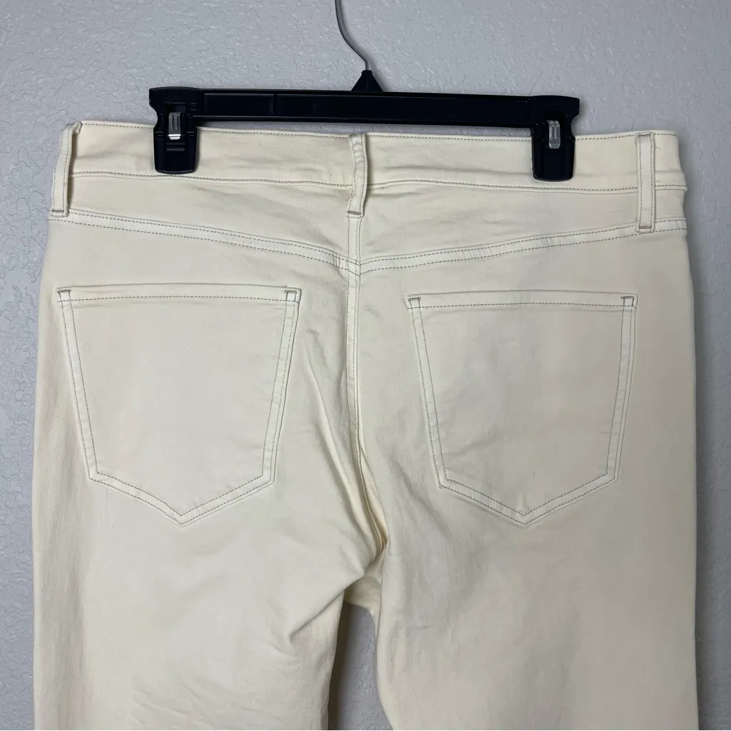 Express Wonen's Cream Skyscraper Midrise Bootcut Jeans with Slit Size 14L - Image 8